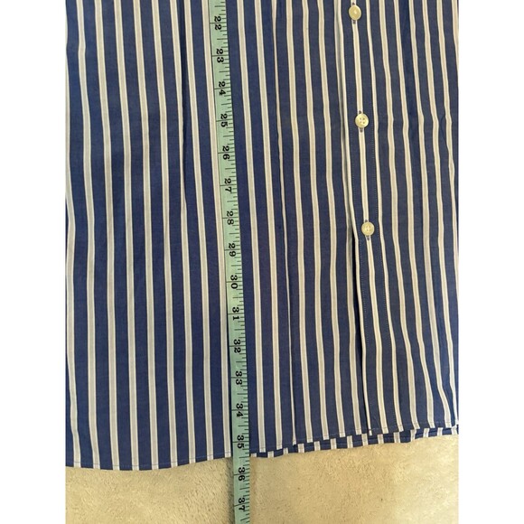 Michael Kors Button Down Shirt Mens 19 Tall 38/39 Blue Striped Big & Tall 3XLT - Picture 8 of 9